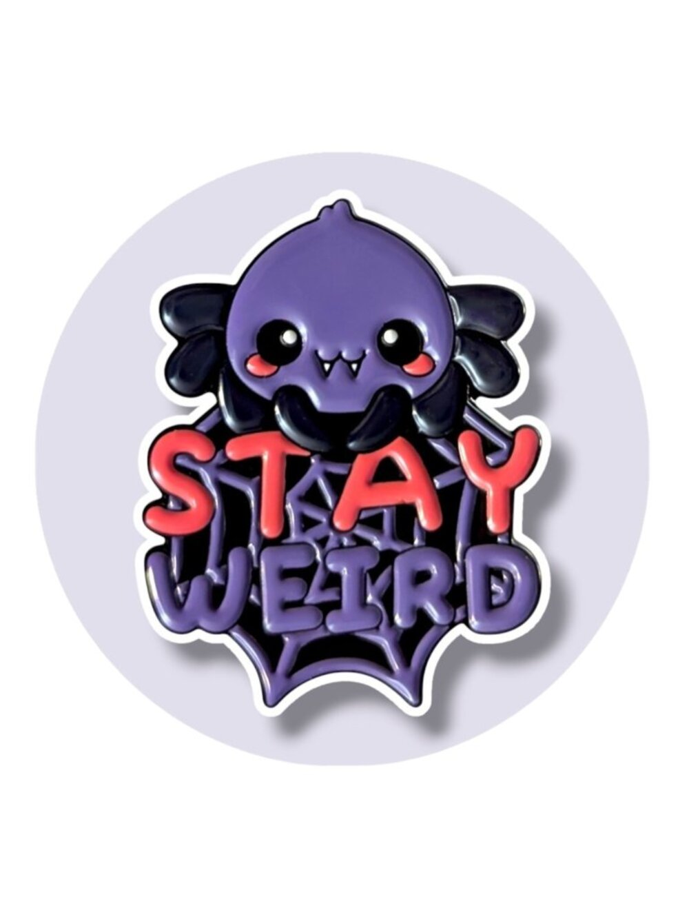 Spooky Season Halloween Pin: Chibi Spider Stay Weird